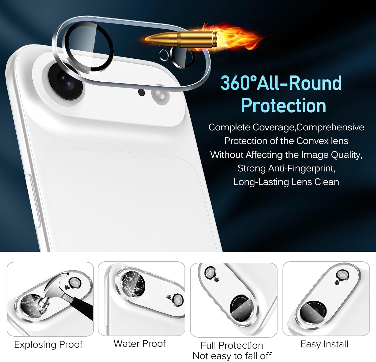 1 Pack For iPhone 17 Air   Camera Lens Protector Tempered Glass,Case Friendly