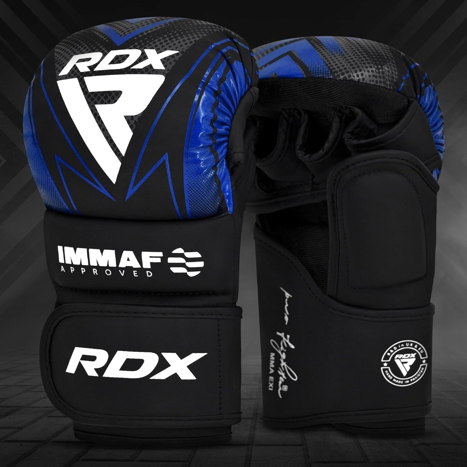 RDX IMMAF Approved Sparring Grappling Gloves Ventilated Open Palm MMA Gloves