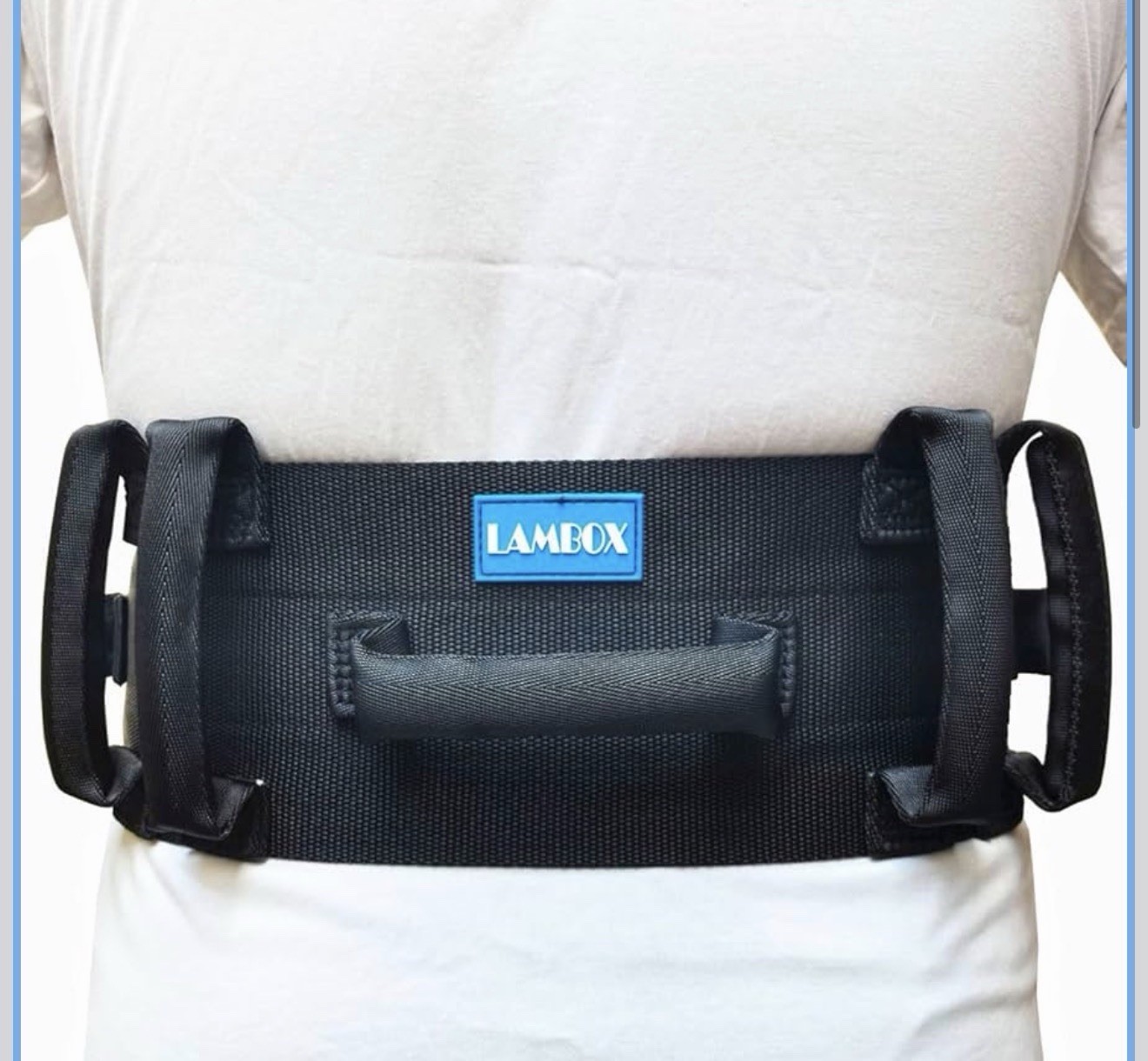 LAMBOX Gait Belt Transfer Belt with 7 Nylon Padded Handles,  Nursing Safety Gait