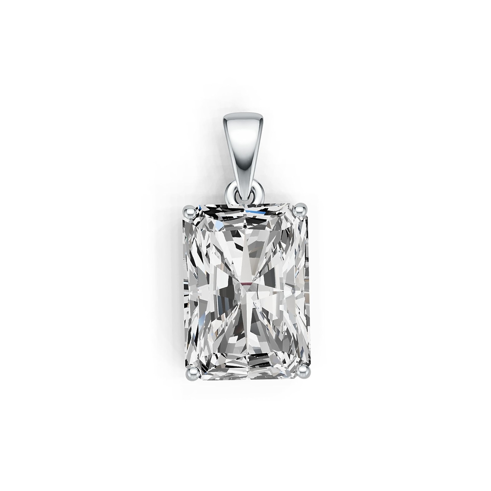 Sterling Silver Semi Mount Pendant Setting Emerald OCT 14X10mm