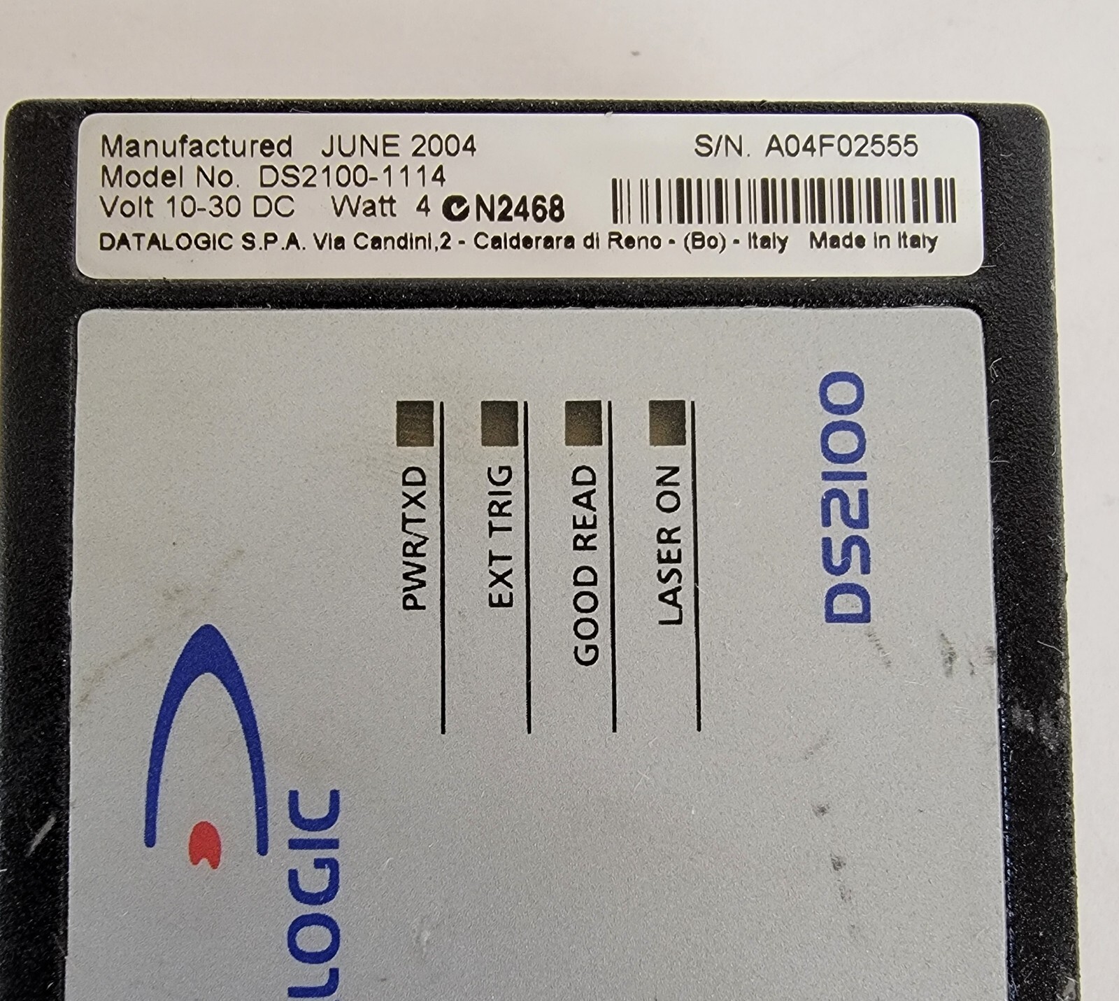 DATALOGIC DS2100-1114 LASER BARCODE SCANNER.