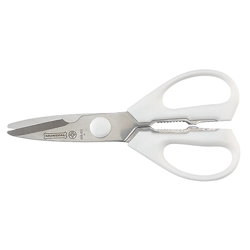 Take-A-Part Kitchen Shears 8.5”, Rounded Tip, Stainless Steel Blades, White H...