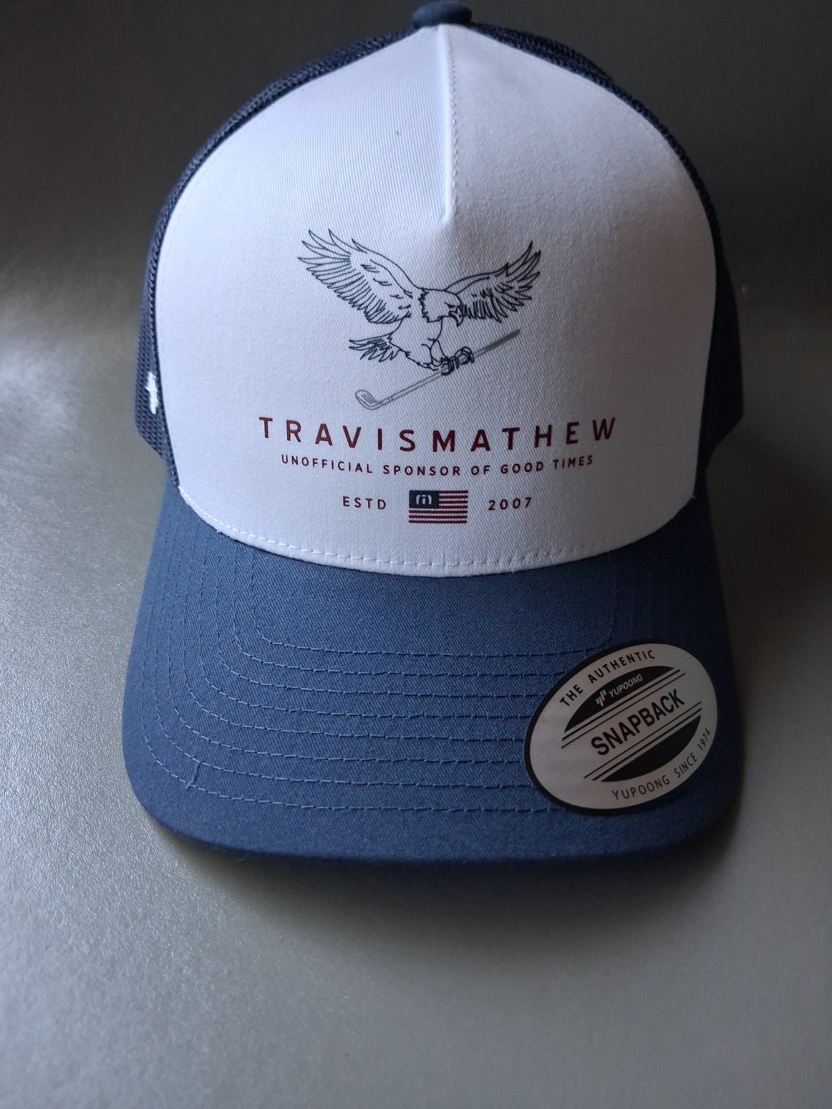 Brand New SNAPBACK- EAGLE - GOLF- Travis Mathew- NAVY - WHITE- RED -California