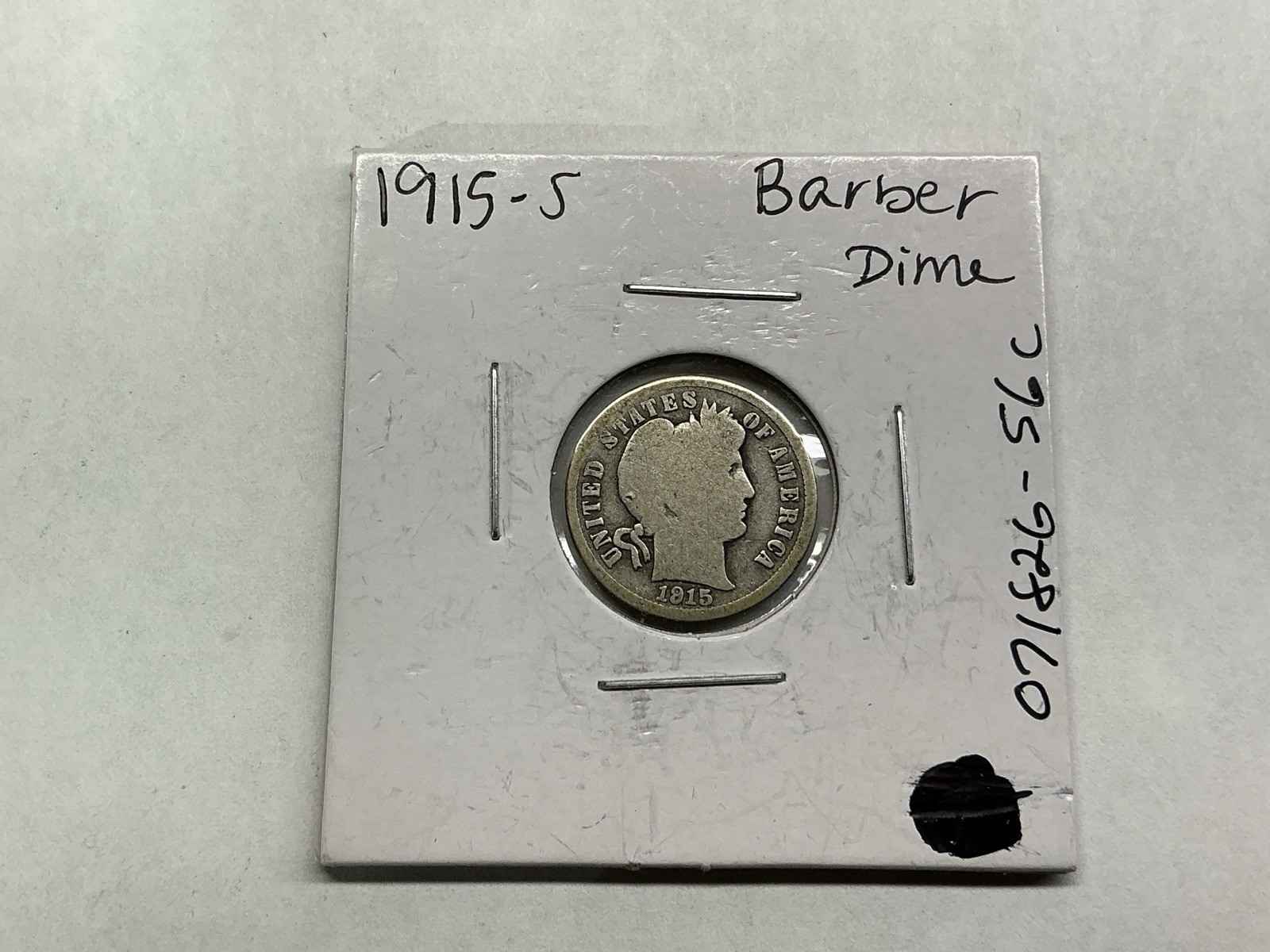 1915 S Barber 90% Silver Dime from San Francisco Mint 071826 56c