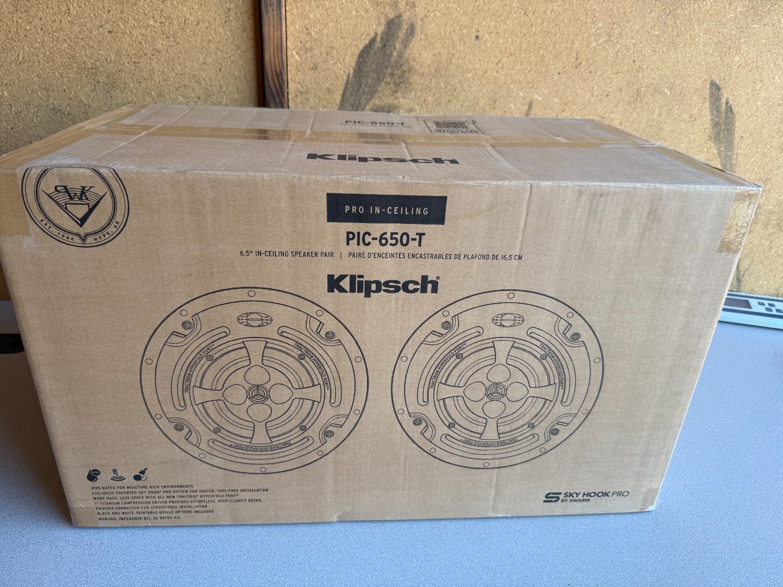 Klipsch PIC-650-T In Ceiling Speaker (Pair) w/ Black & White Grills-New Sealed