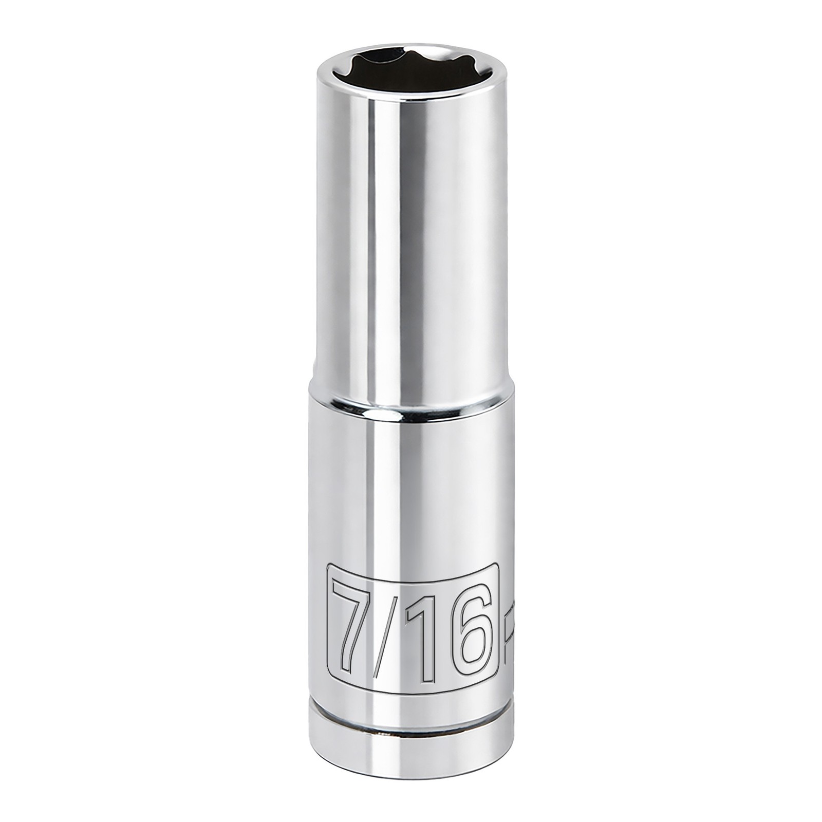 Powerbuilt 3/8 Inch Drive x 7/16 Inch 6 Point Deep Socket - 641201