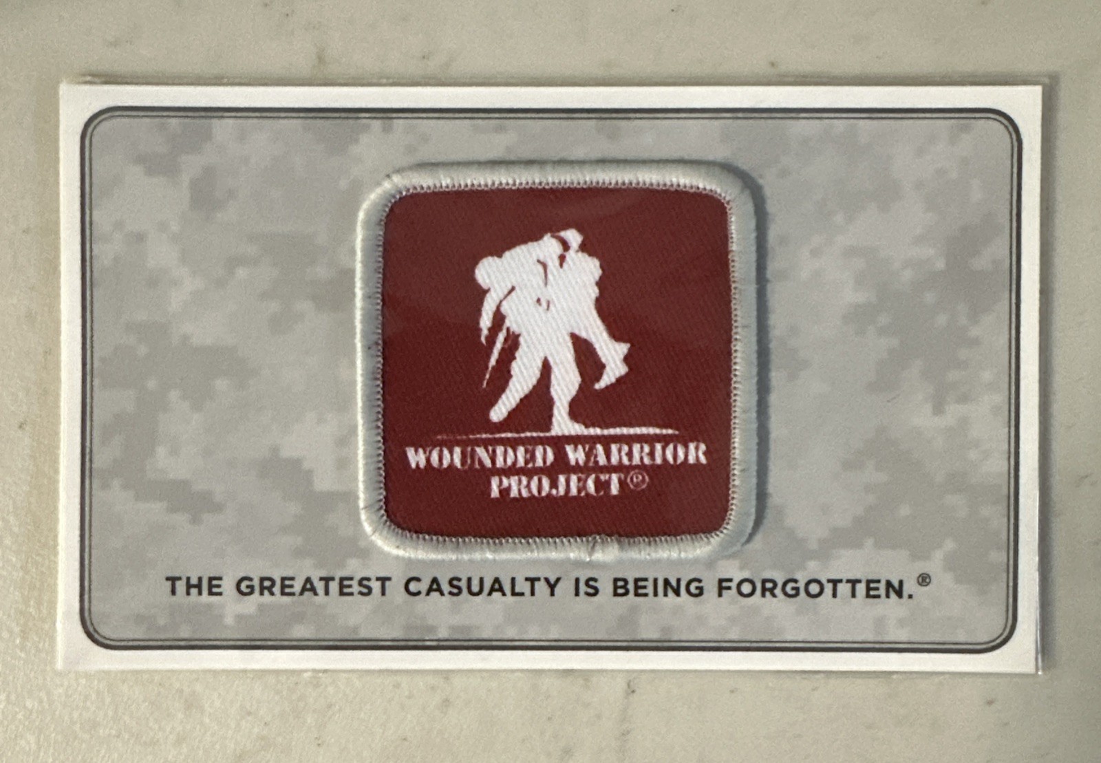 NEW Wounded Warrior Project Patch Red & White 2" x 2" Military Sew-on Cloth
