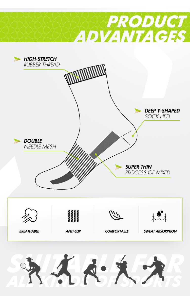 3X Pairs Sport Socks Anti Slip Grip Soccer Football Basketball Sock Premium