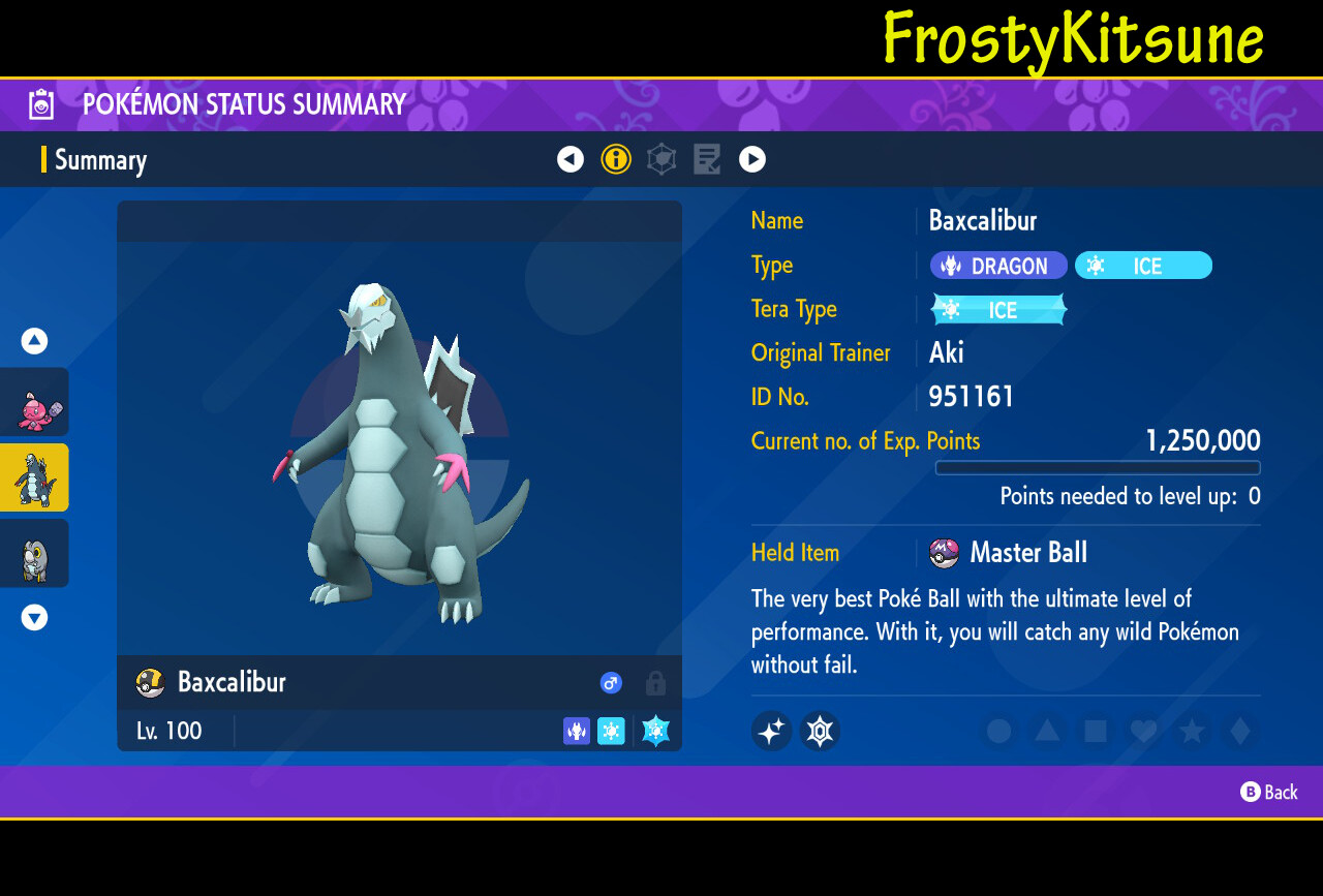 6IV Baxcalibur / Frigibax Shiny & Non-Shiny Pokemon Scarlet & Violet