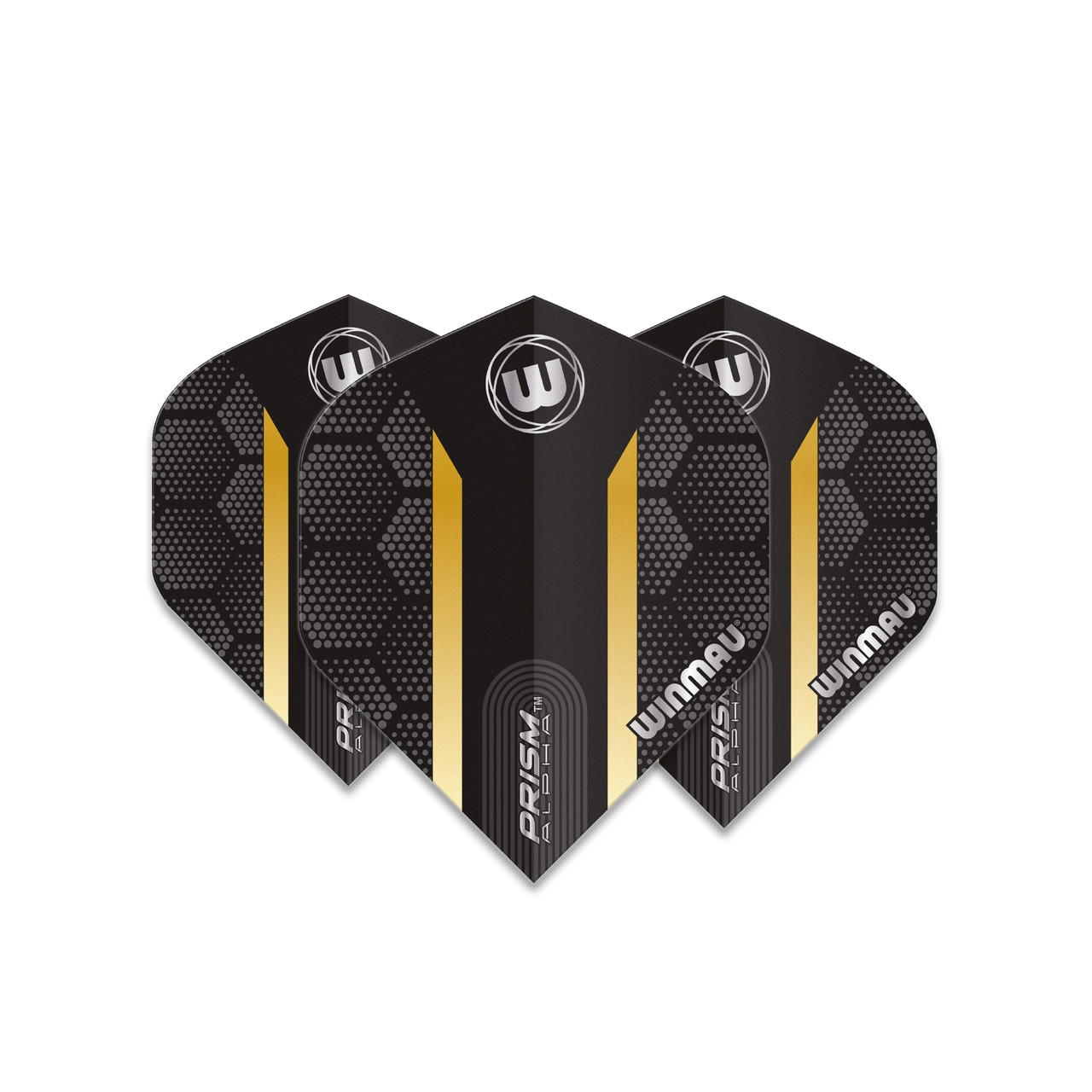 Winmau Prism Alpha Standard Dart Flight - Black, Grey & Orange Logo
