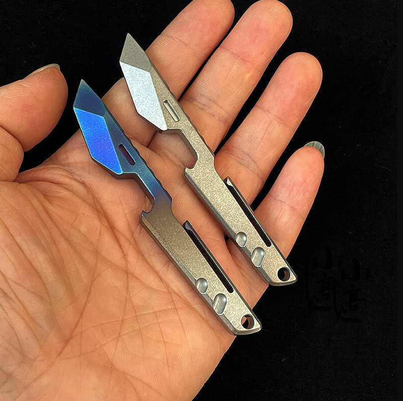 TC4 Titanium Alloy Pocket Multi Tools Bottle Opener Cutter Outdoor EDC Tool