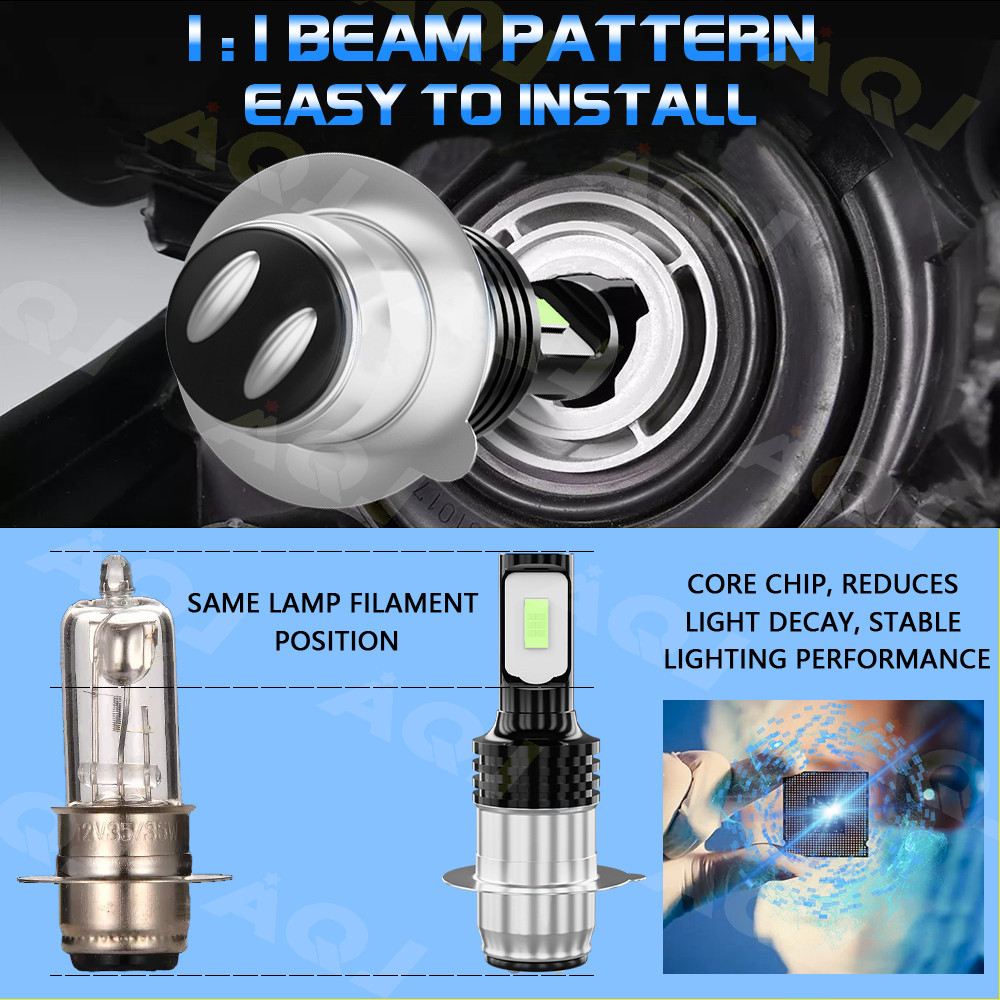 For Honda Rincon 650 680 2003-2015 2X H6 blue 8k LED Hyper Headlight Light Bulbs