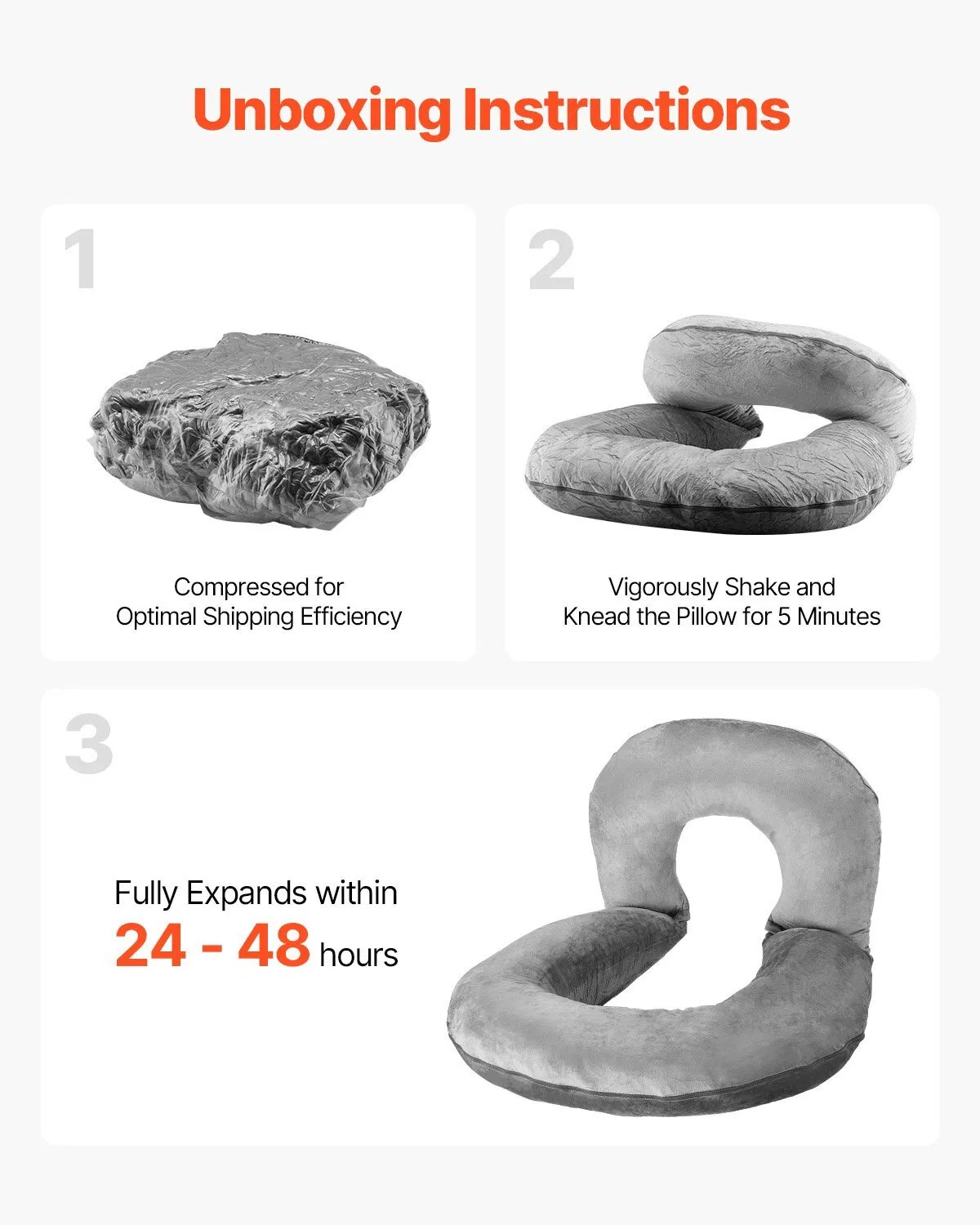 Reading Pillow, Large Size U-Shaped Sitting up Pillow, Washable Bed Pillow with