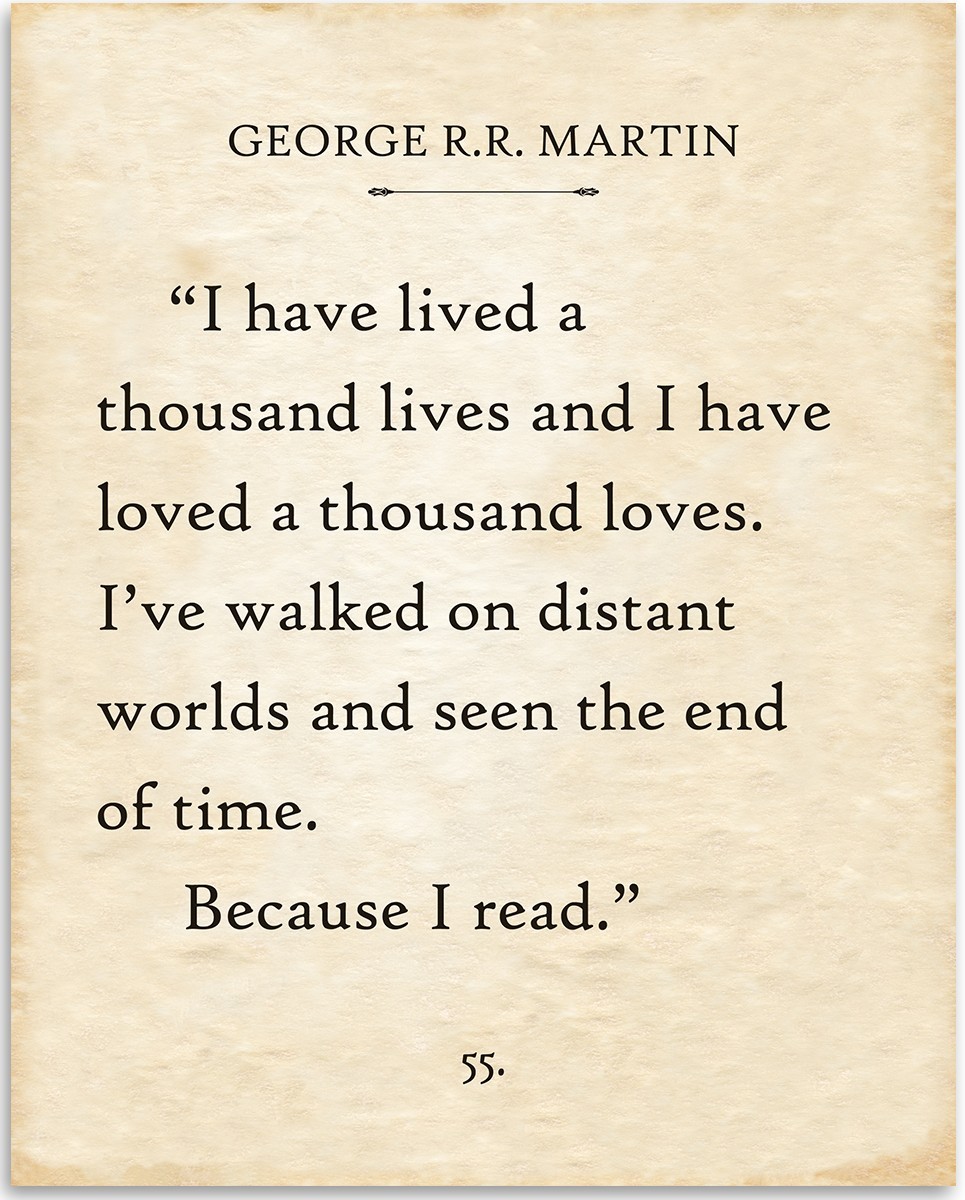 I Have Lived a Thousand Lives Quote 11x14 Unframed Poster Bookish Wall Art