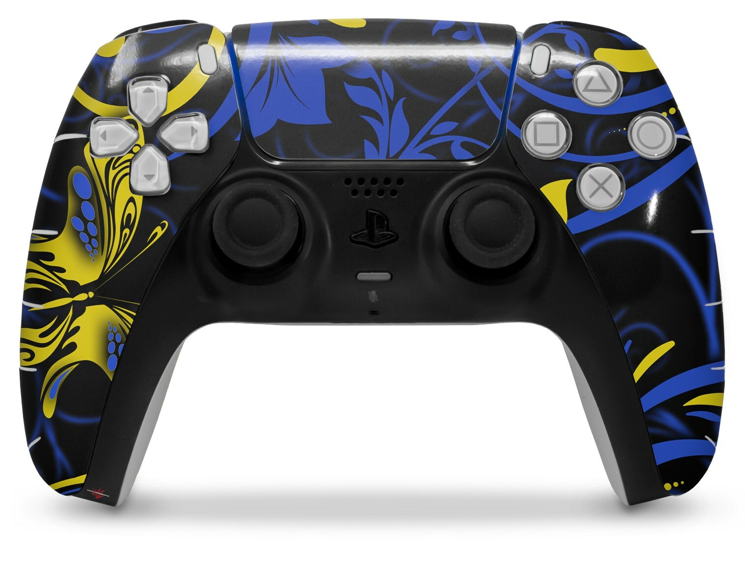 Skin Sony PS5 Controller Twisted Garden Blue and Yellow