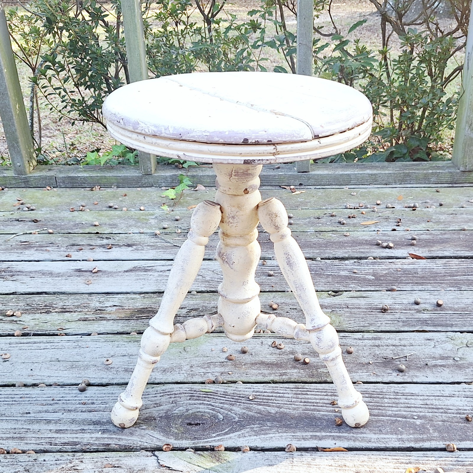 Antique H. Holtzman & Sons Tri Foot 3 Leg Piano Stool Swivel Chair FREE SHIPPING