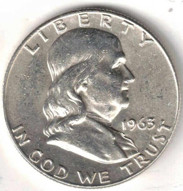 1963-D Denver Uncirculated. Silver Franklin Half Dollar Coin!