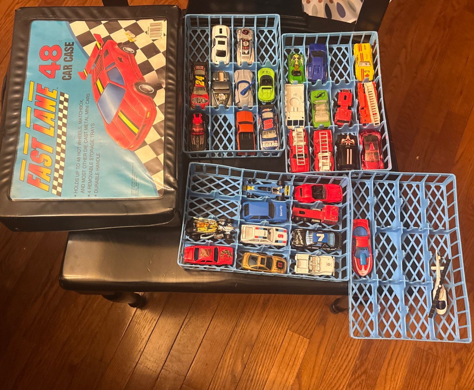 Fast Lane Toy Car Case Toy R 1990 Geoffrey 48 Car Carrier 4 Tray With Some Cars