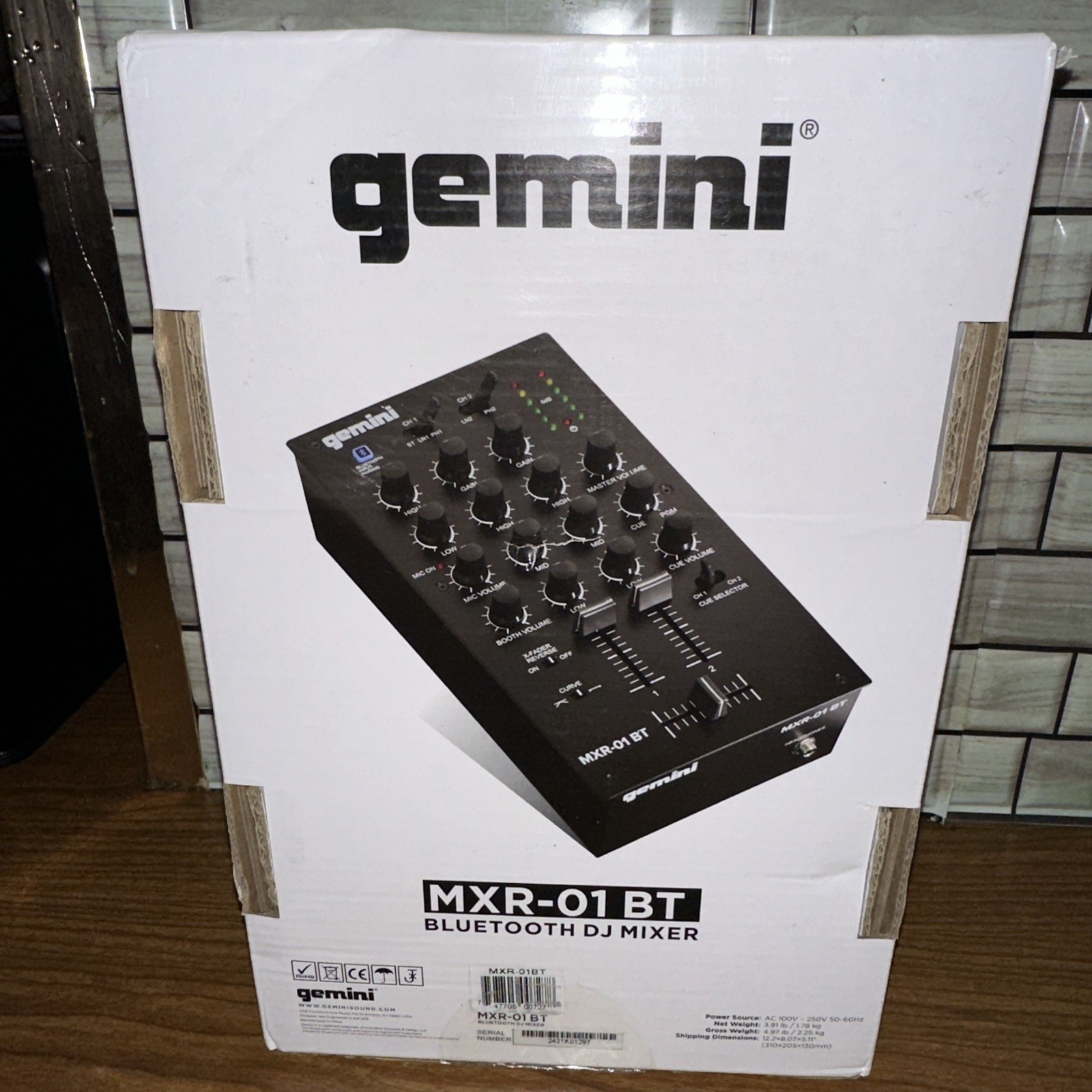 Gemini MXR-01 BT 2-Channel Professional DJ Mixer with Bluetooth Input