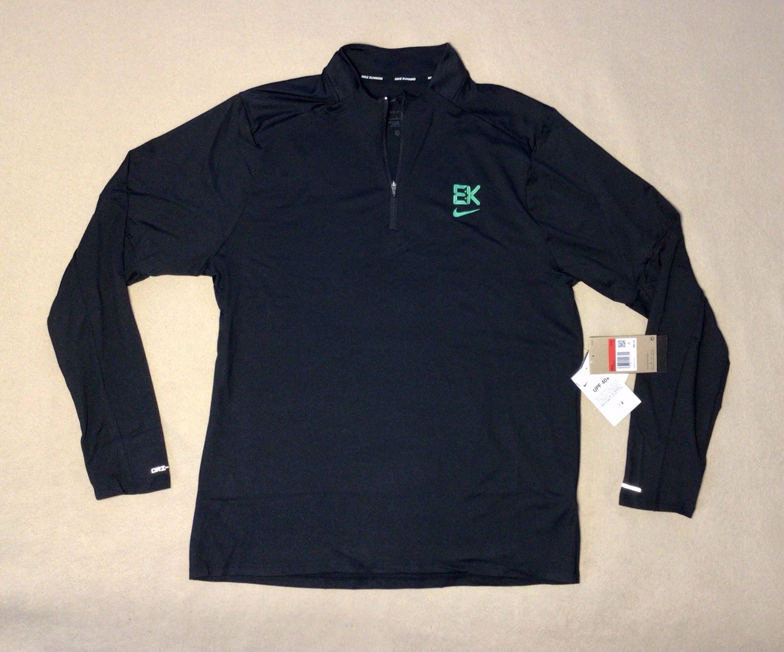 New ($80 Retail) Mens Large Nike Element EK Kipchoge Dri-FIT 1/4 Zip Running Top