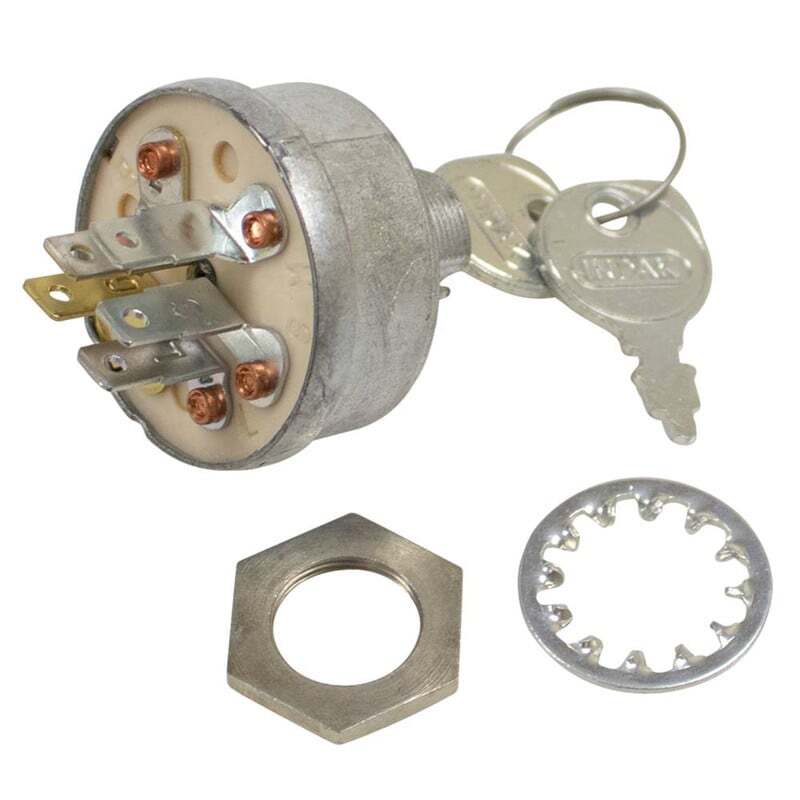 Ignition Switch for Various Lawn Mowers & Equipment, 3 Positions, 5 Terminals