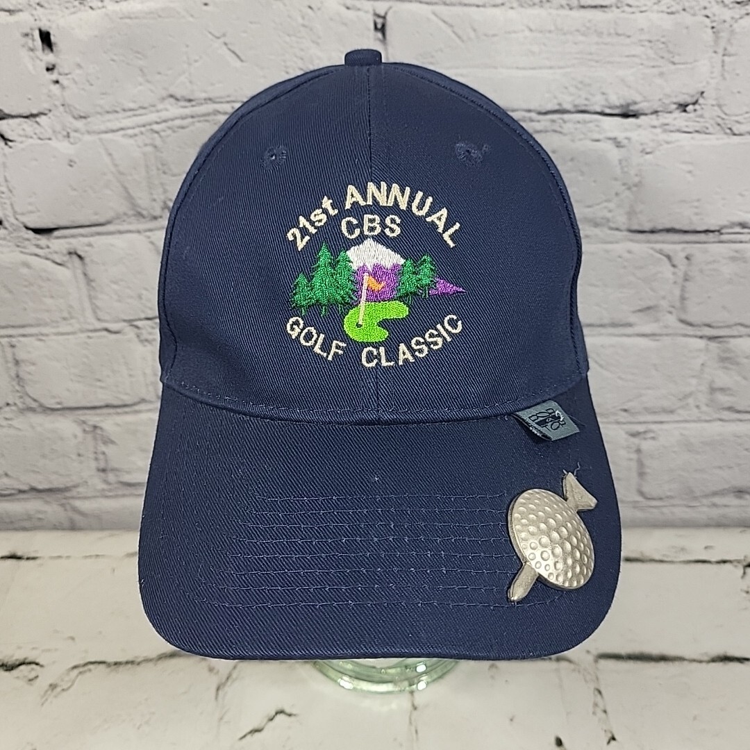 Pop A Top 2 Hat CBS Golf Classic Mens Navy Blue Ball Cap W/ Bottle Opener