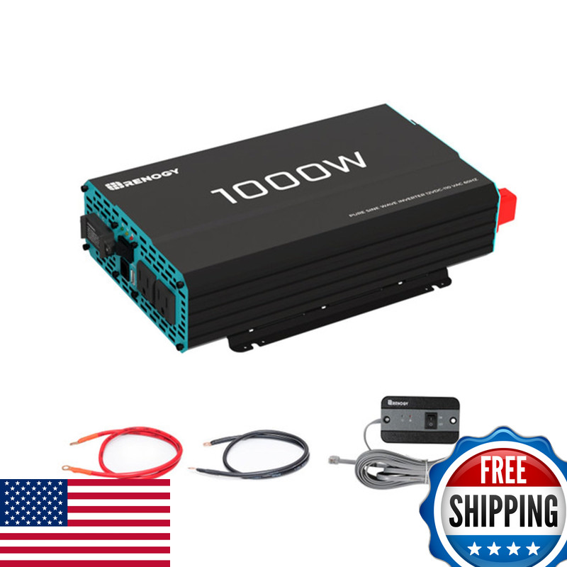 Renogy 1000W Pure Sine Wave Inverter 12V Dc To 120V Ac Converter For Home Rv
