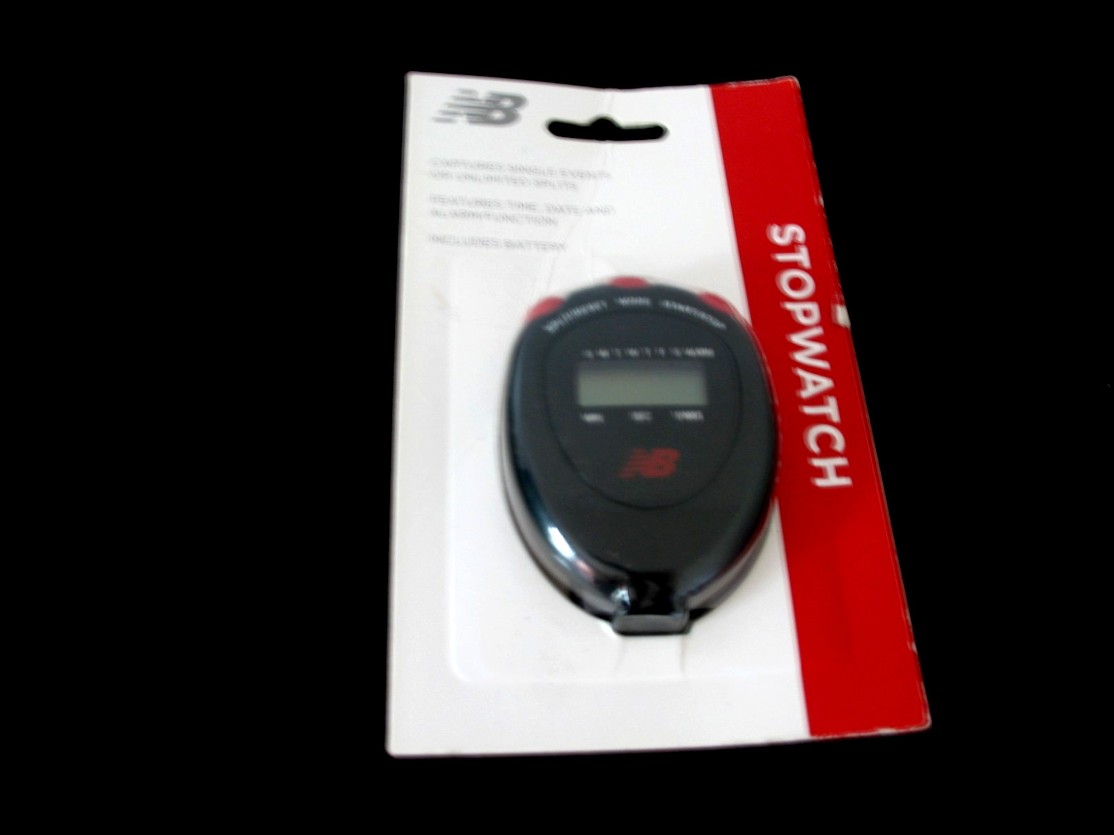 New Balance Stop Watch Digital Stopwatch Interval Timer Handheld Display Blk/Red