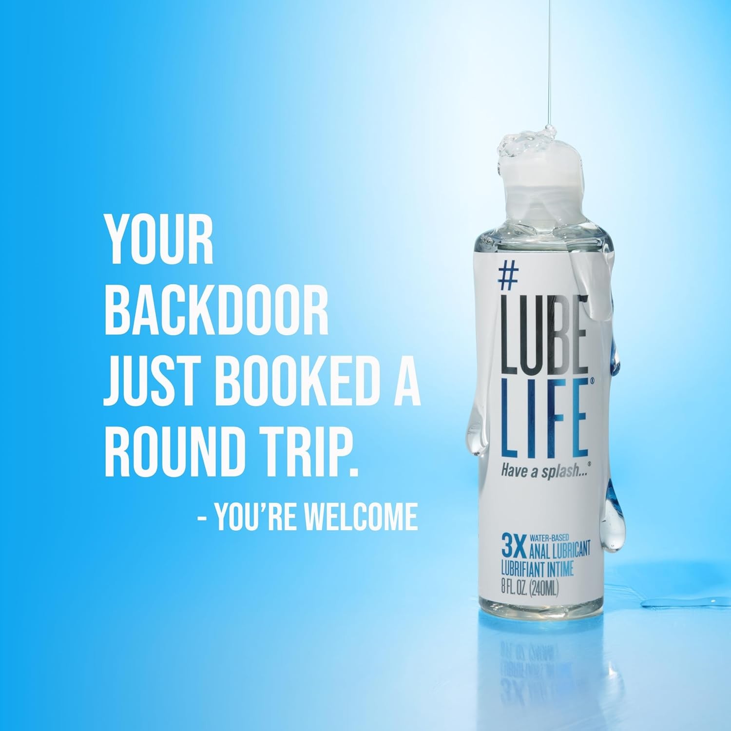 LubeLife 3X Extra Thick Water-Based Personal Lubricant 8oz Non-Sticky Toy & Cond