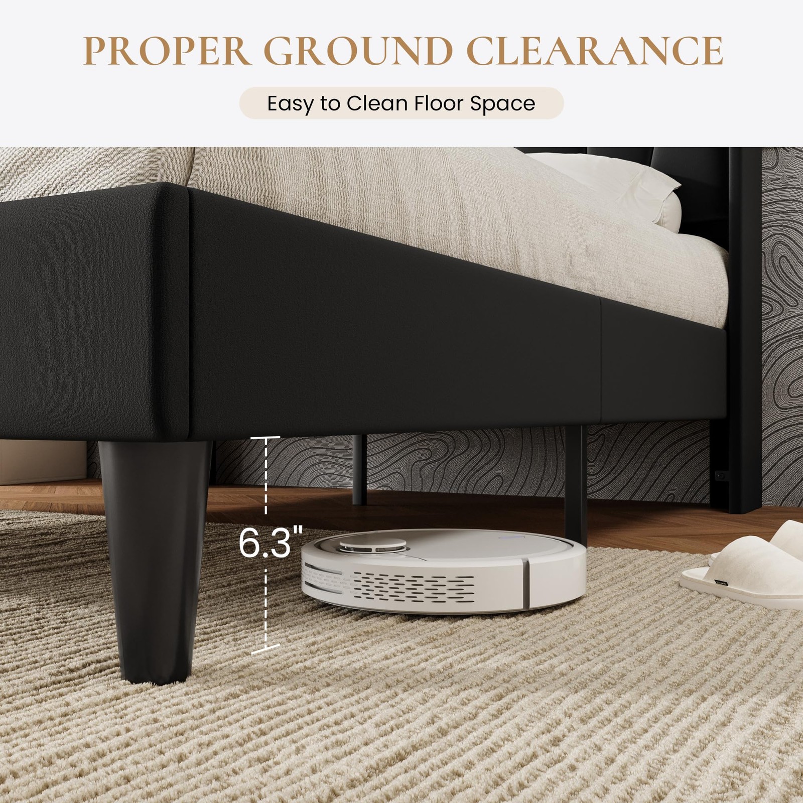 Full Size Bed Frame with Charging Station and LED Lights, Modern Velvet Platf...