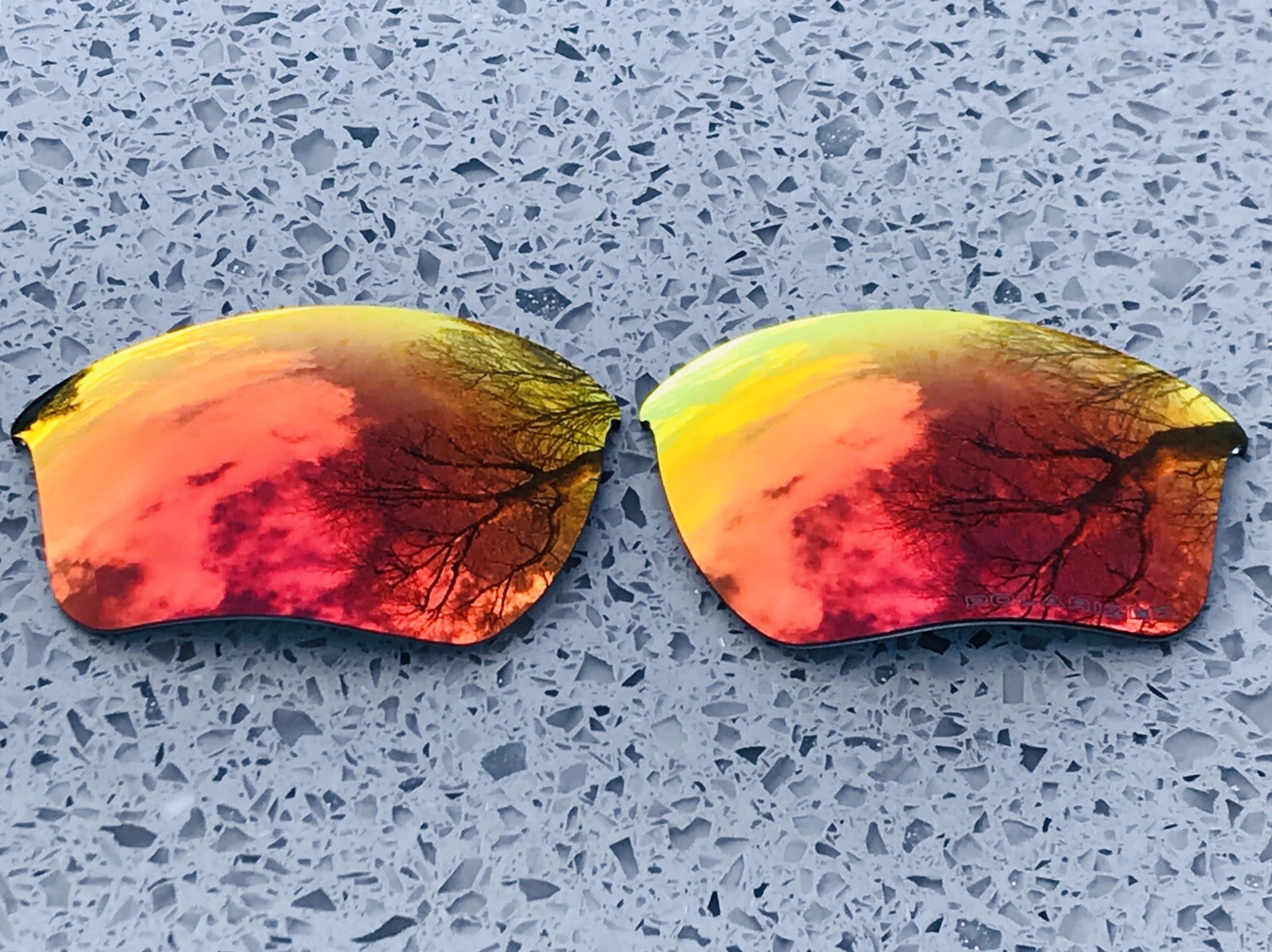 ETCHED POLARIZED FIRE RED MIRROR LENSES FOR OAKLEY HALF JACKET 2.0 XL