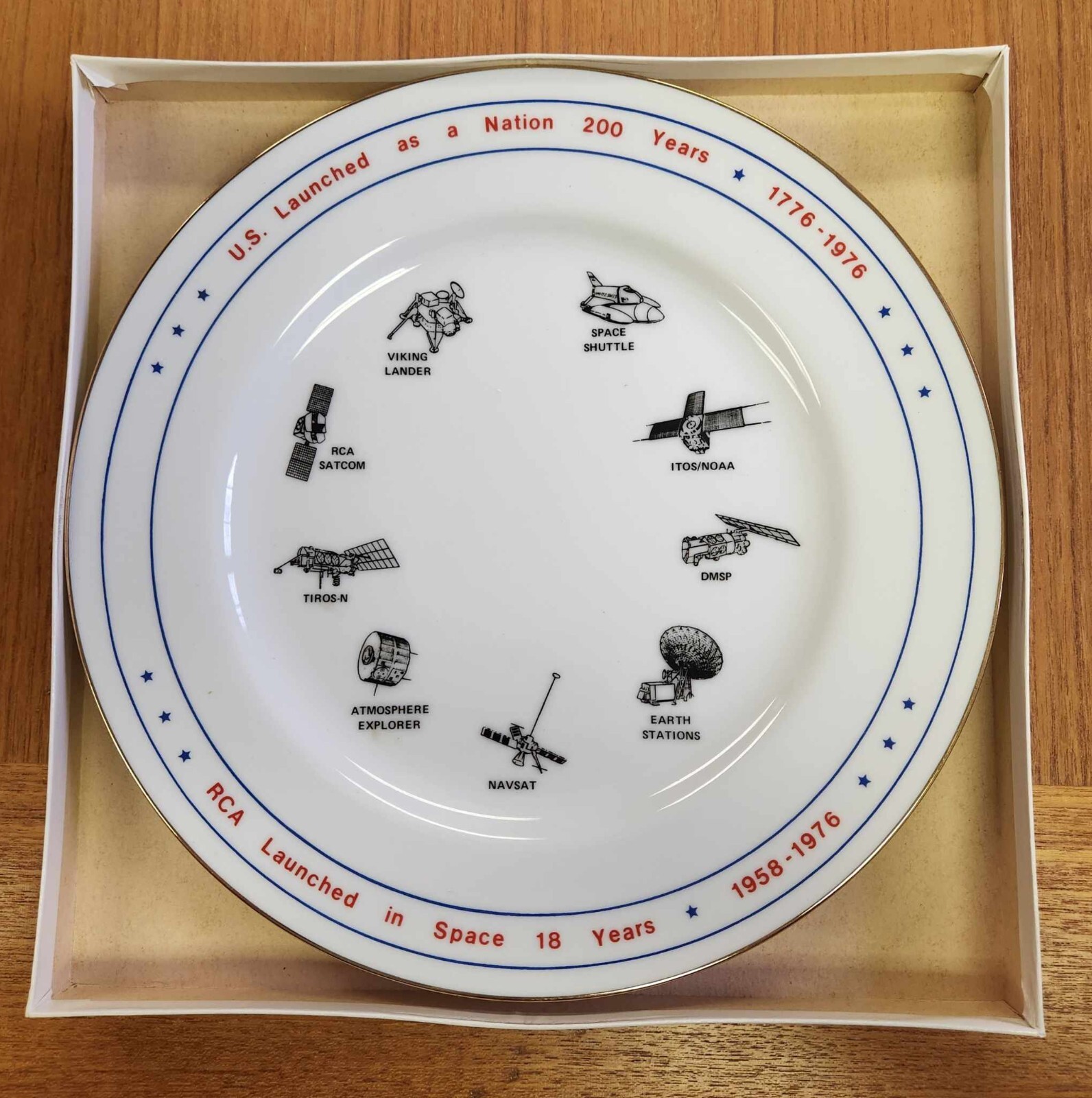 Vintage Radio Corporation of America RCA Space Launch Commemorative Plate - 1976