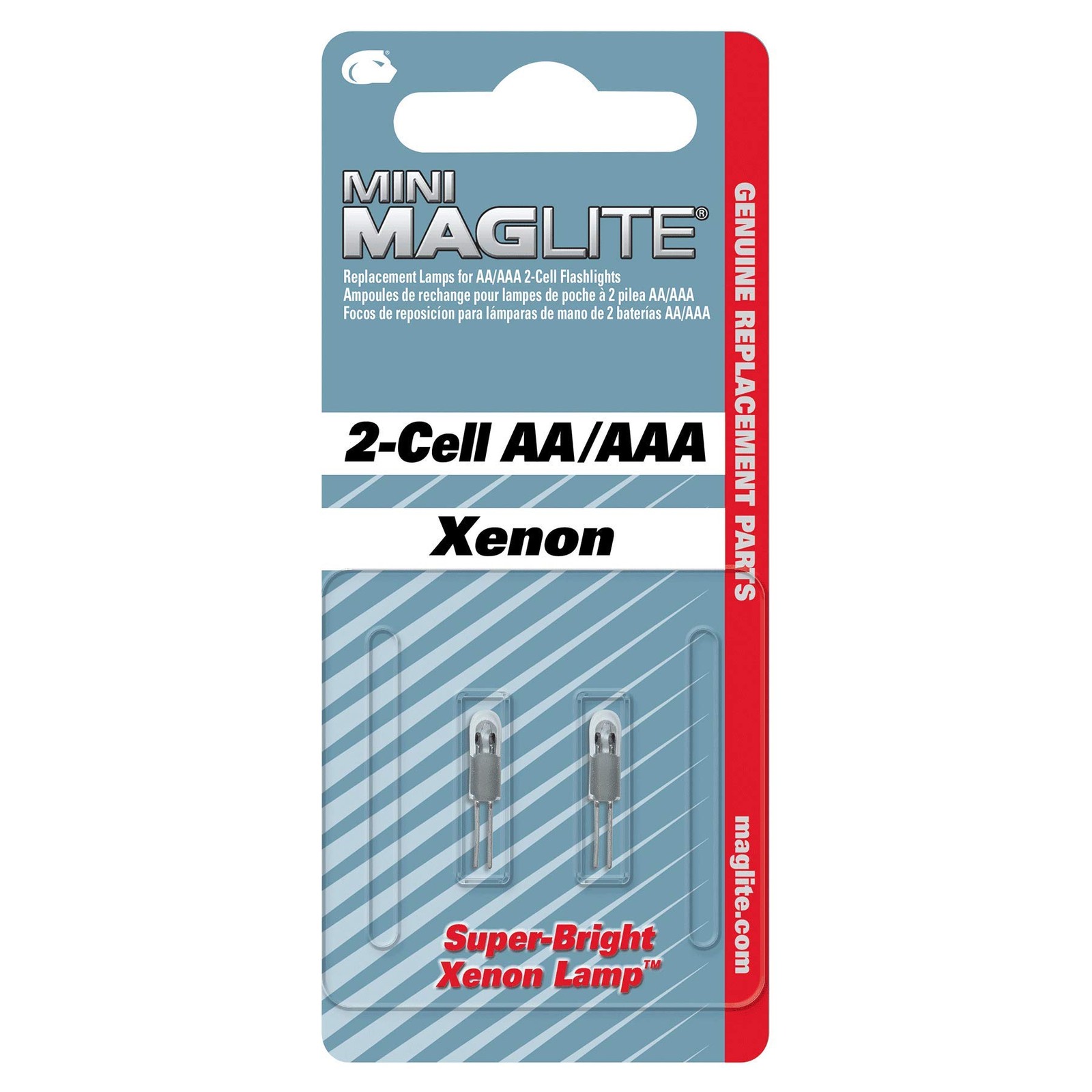 Xenon Replacement Bulb For Mini Maglite Aa Aaa Flashlight 2 Count Pack