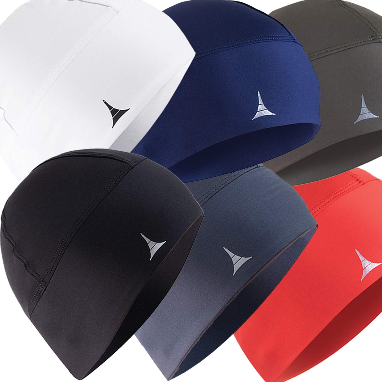 Helmet Liner Sweat Wicking One Size, 6pack - Black Gray Navy Khaki Red White