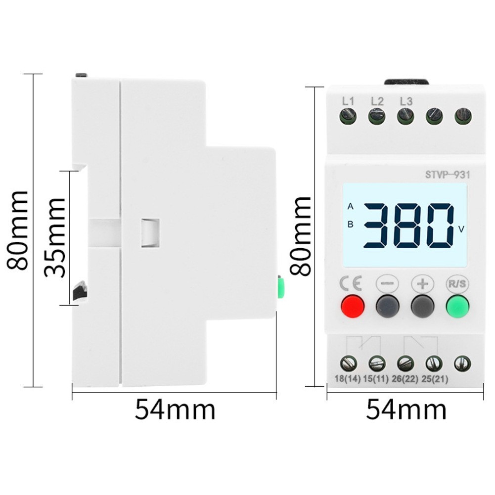 Adjustable Under Over Voltage Protector for 3 Phase Electrical Systems
