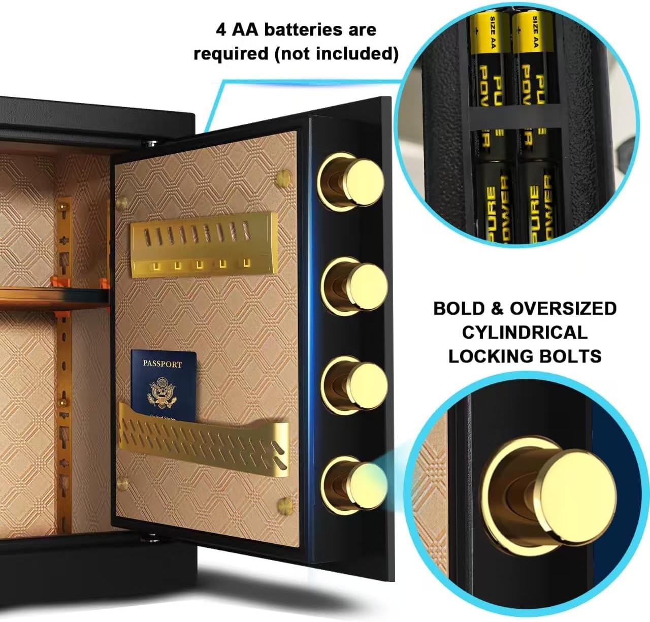 2.0 Cuft Safe Box,Security Home Safe with Digital Keypad, Dual Alarm System& LED