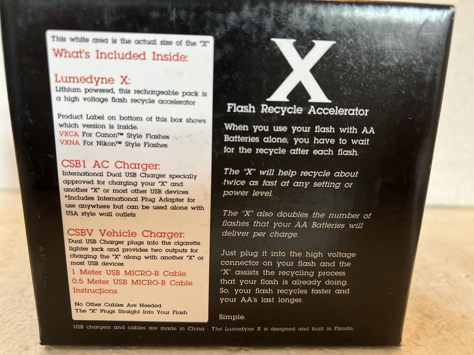 Lumedyne X VXCA 0128 Flash Recycle Accelerator Canon Style NIB