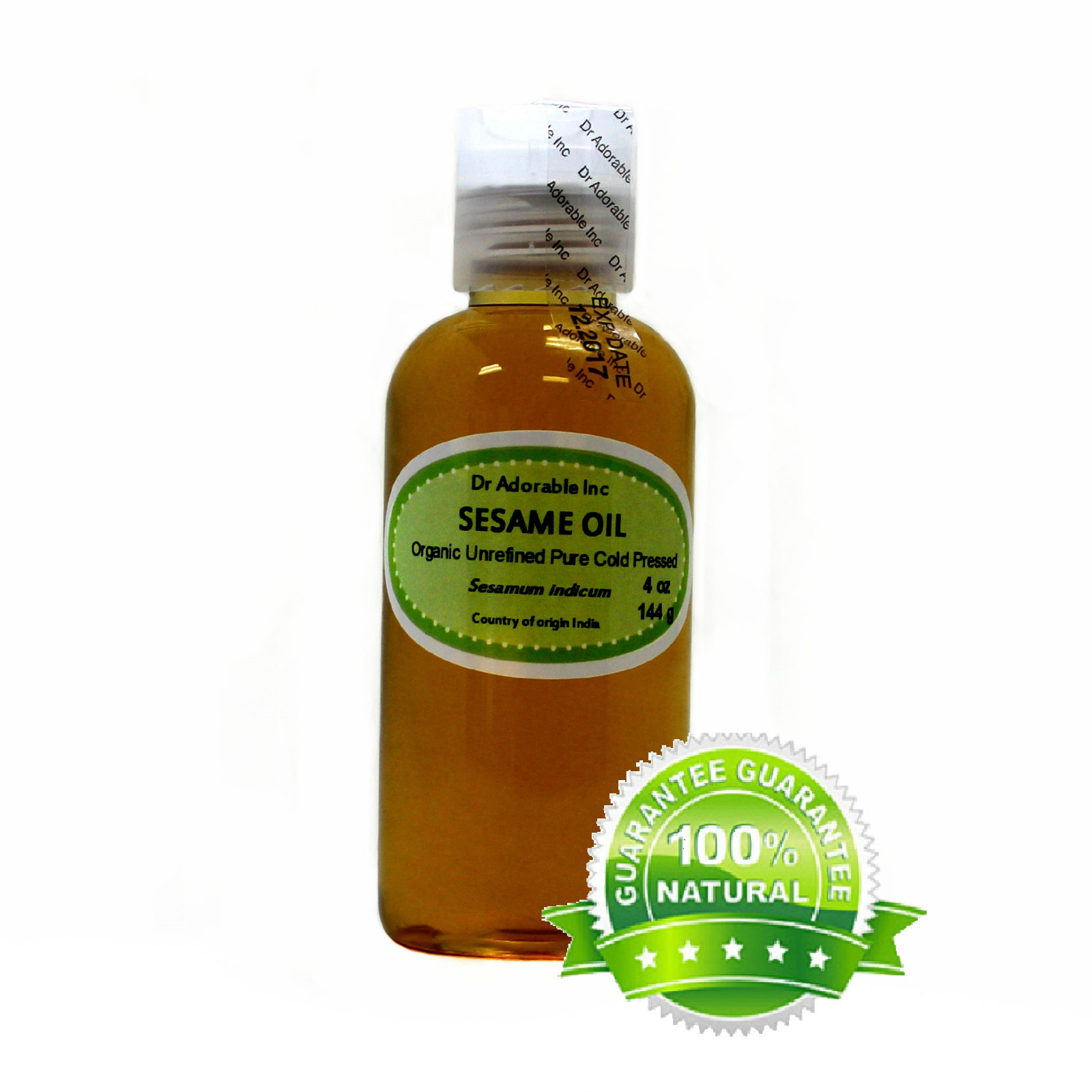 4 oz Premium UNREFINED Sesame Seed Oil 100% Pure Organic Cold Pressed Best Fresh