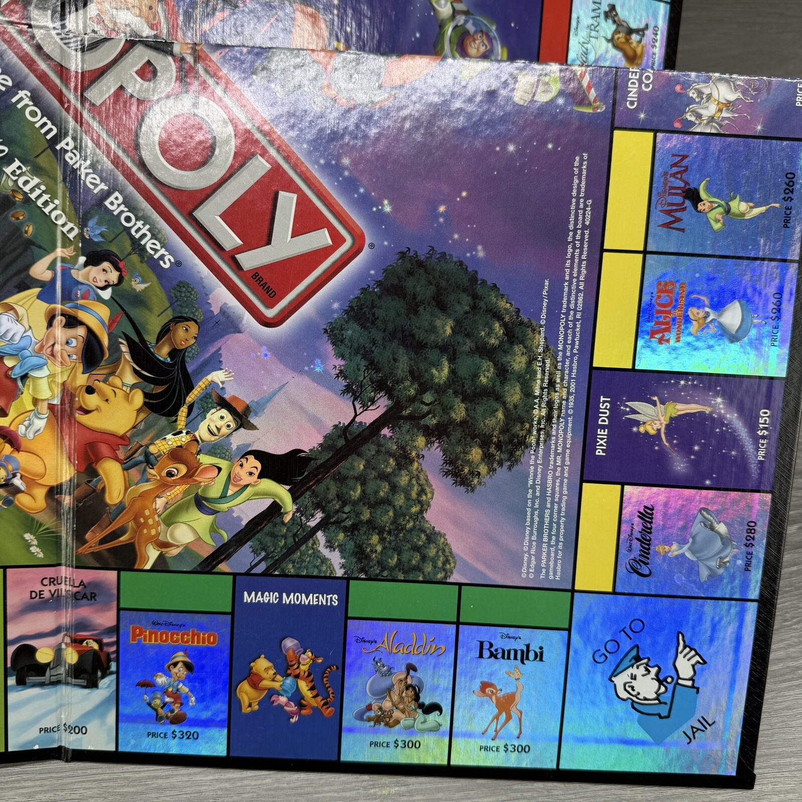 Monopoly Disney Edition 2001 Replacement Game Board Only