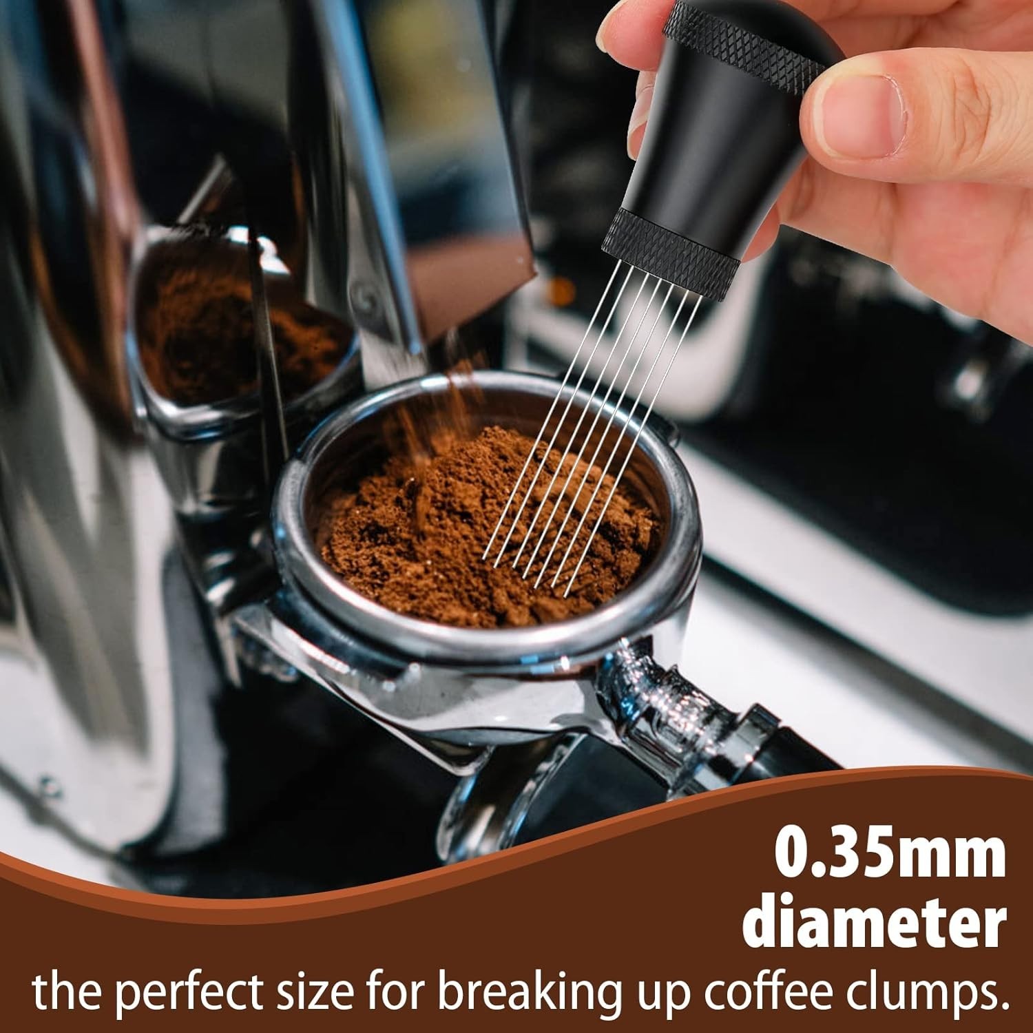 Professional Espresso Distribution Tool - 7 Needles + 7 Replacements Included
