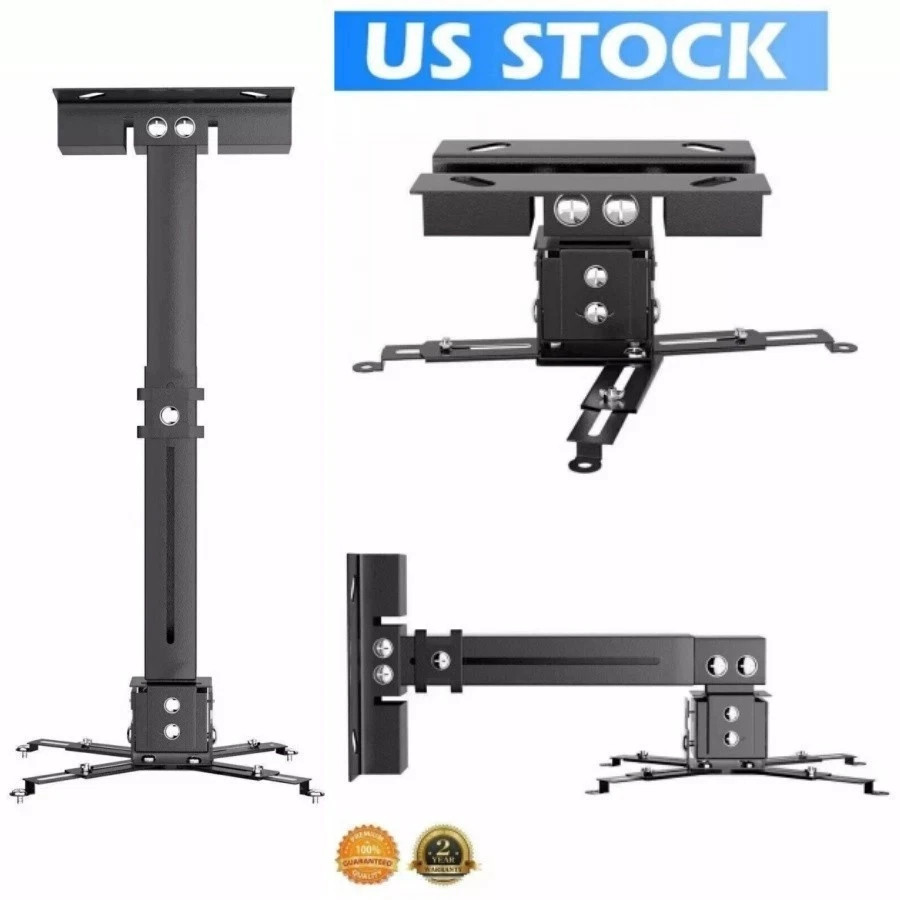 3IN1 Universal 360° Swivel Tilt Projector Mount Ceiling Wall Holder Bracket