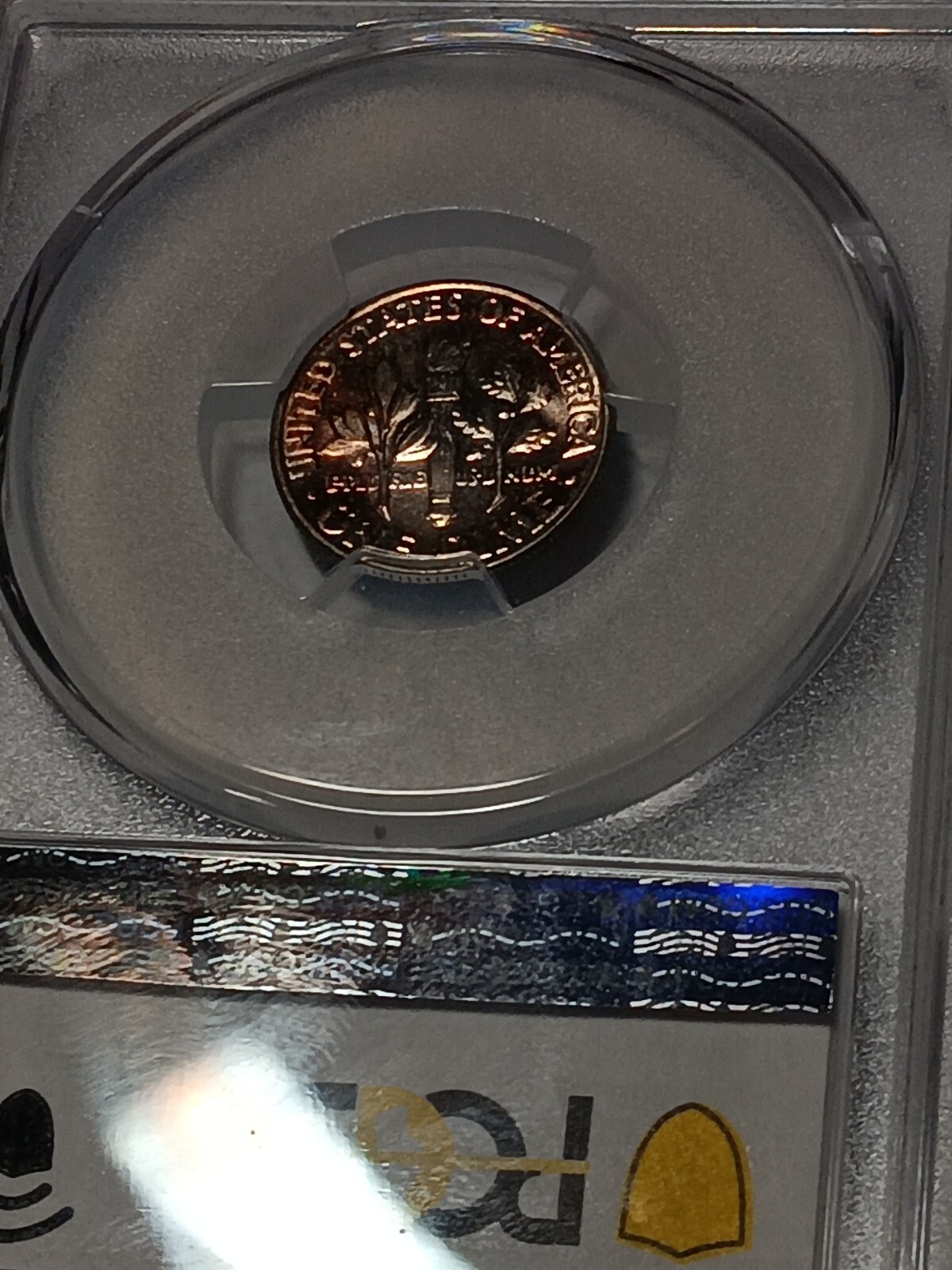 1959 Roosevelt Silver Gold SHIELD PCGS MS66 Stunning Toning