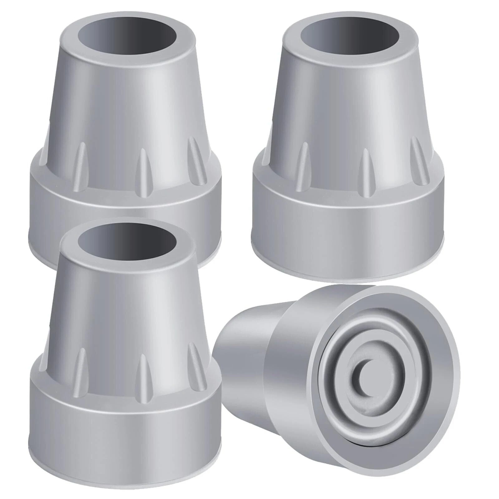4-Pack 7/8" Heavy Duty Crutch Tips - Non-Slip Rubber Replacement Pads