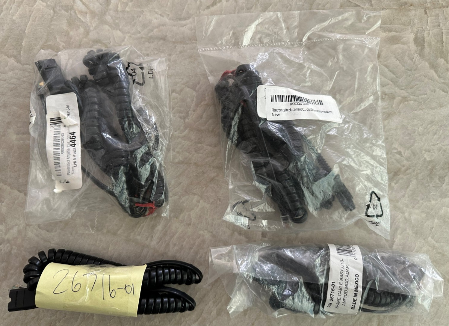 Plantronics Original Adapter Cable 26716-01 for Headset - 4 Pack