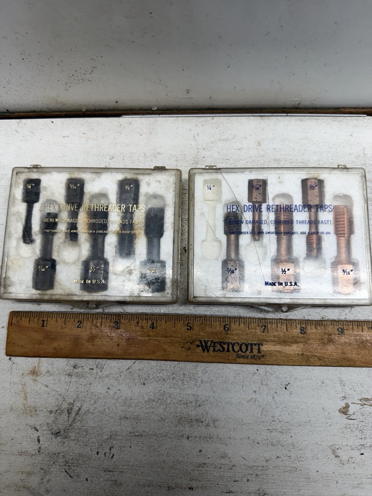 Snap On tools Hex Drive Rethreading Taps TRT6F & TRT-6C (11 Total) USA