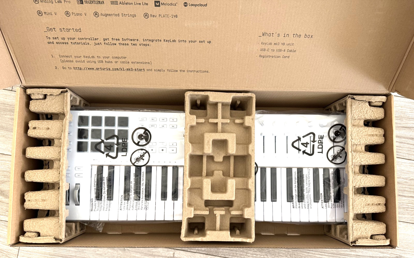 Arturia KeyLab 49 mk3 Professional MIDI Controller and Software (White)
