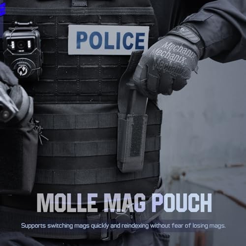 OC Pepper Spray Holster Pouch, Small MOLLE Flashlight Holder Tactical Black