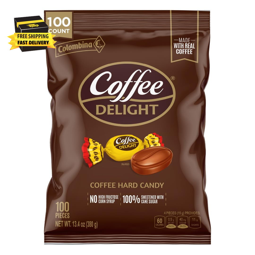 Coffee Delight Hard Candy, Coffee-Flavored Candy, 100 Count, 13.4 Oz Bag (Pack o