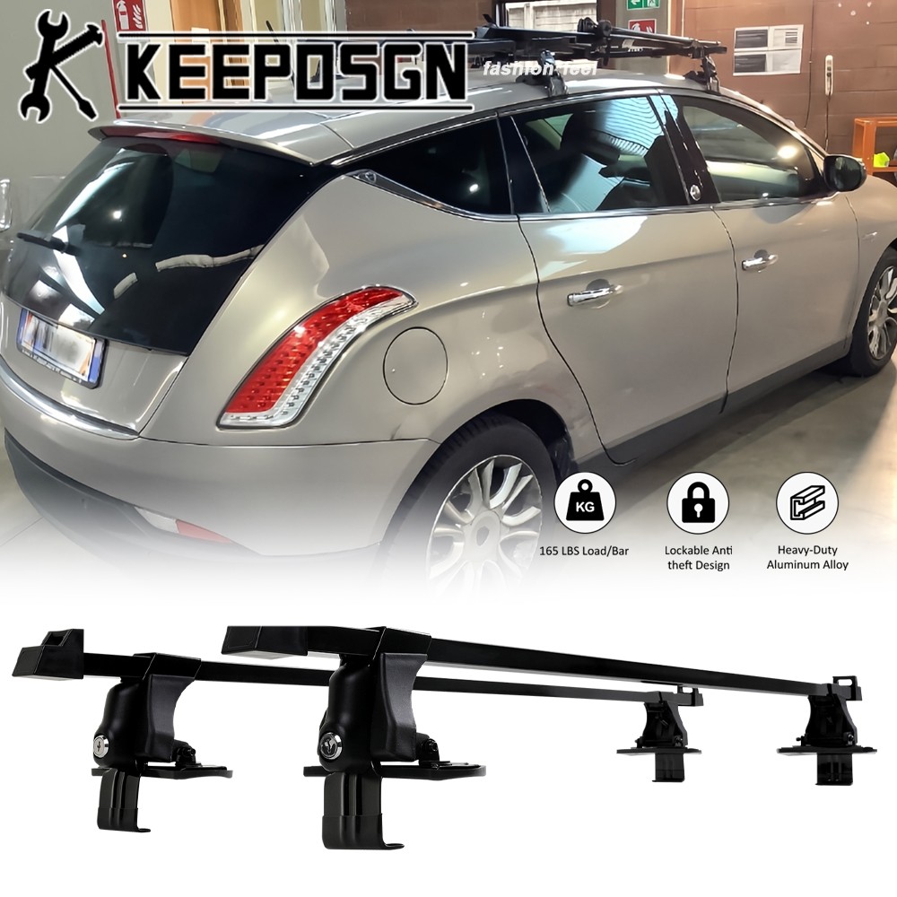 Top Roof Rack Cross Bars Cargo Carriers Luggage Lock Aluminum for Lancia Delta