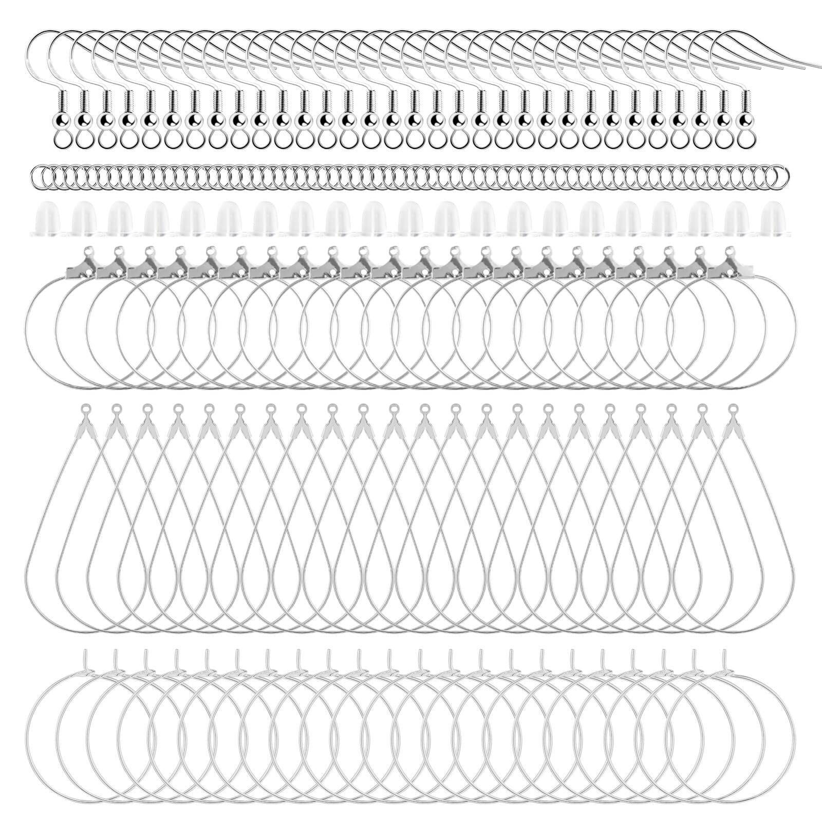 400 Piece Earring Making Kit Includes Hooks Rings and Backs for Jewelry Making